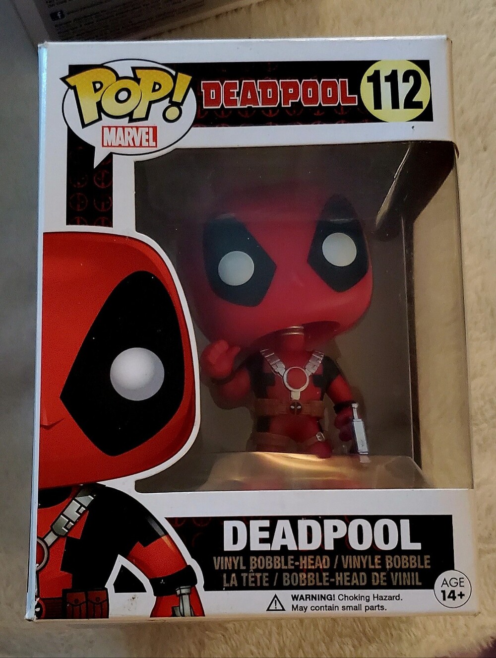 Deadpool Funko Pop in box #112 . Thumb Up !
